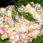 Salat iz kukuruzyi krabovyih palochek s pertsem 150x150 Салат из кукурузы, крабовых палочек с перцем
