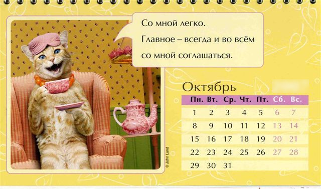 Oktyabr kazhdogo goda Праздничный календарь на каждый год (шуточный)