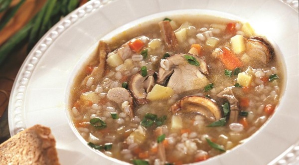 Gribnoy perlovyiy sup Суп грибной с перловкой и зеленью